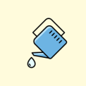 Watering can pouring water icon